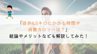 4.5kmを徒歩で行くのにかかる時間や消費カロリーは？